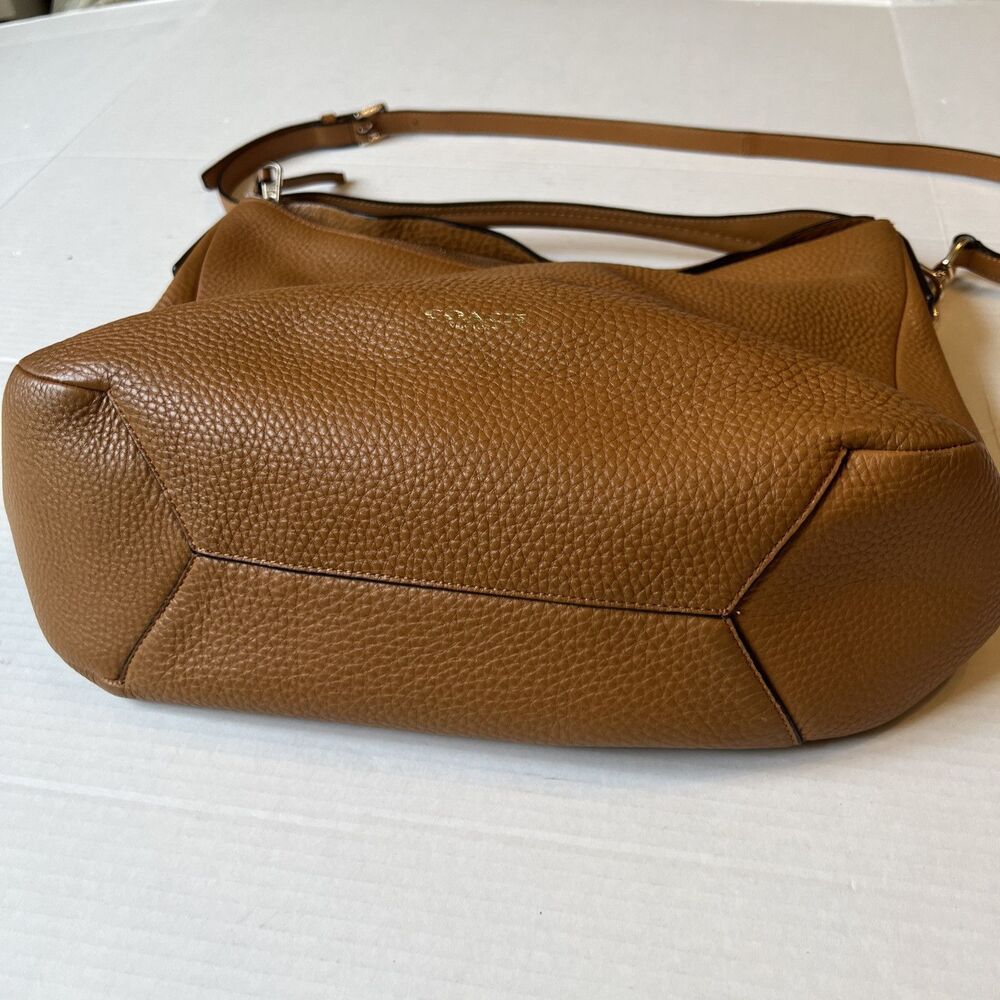 Coach Soft Brown Pebbled Leather Shoulder Bag Bleecker Model 31623 - Picture 3 of 13